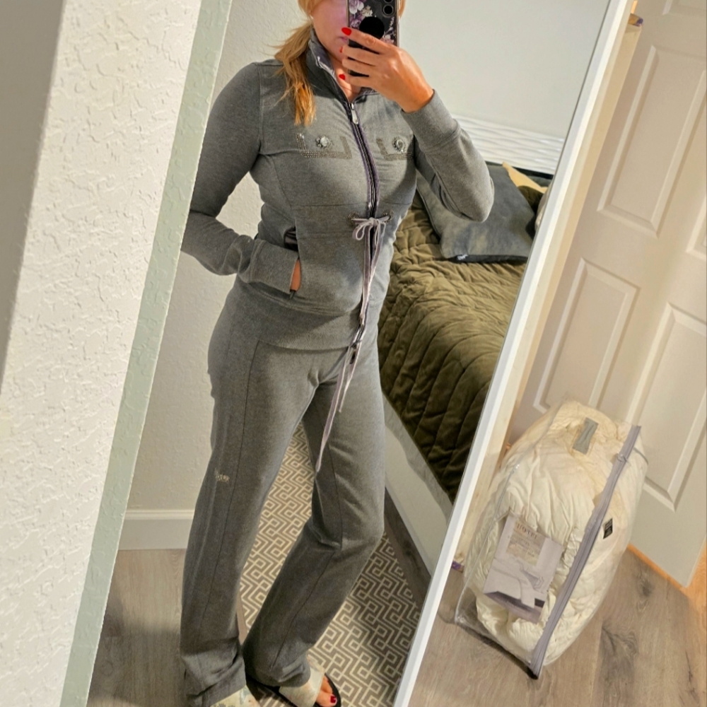 VDP Sport Gray Zip-Up Hoodie and Pants Set